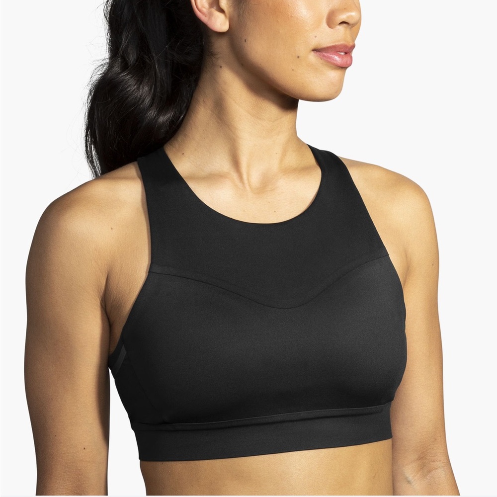 (2) Brooks 3 Pocket Sports Bra 34A/B Black and Clay